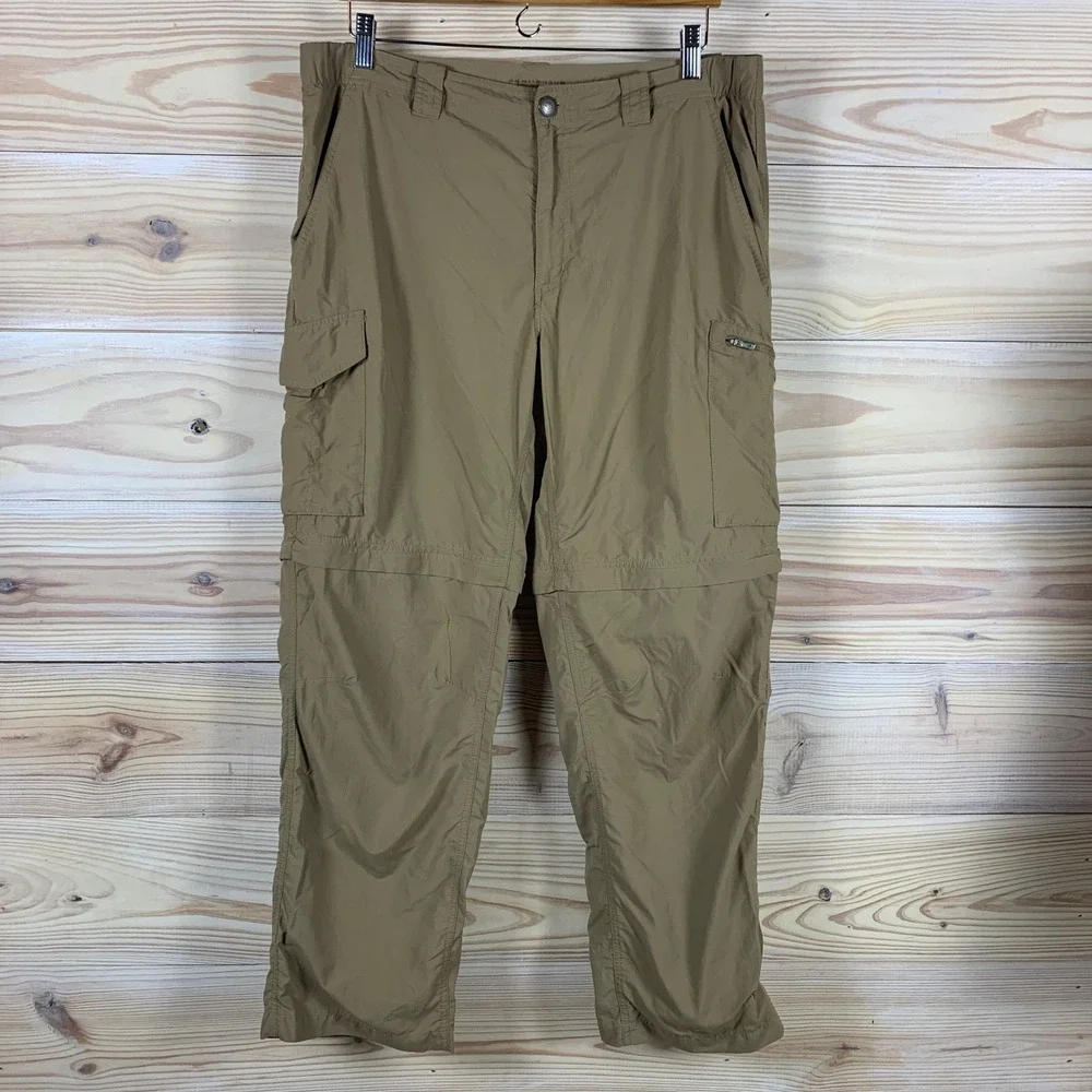 Columbia Convertible Cargo Pants Mens 36x30 Hiking Omni-Shade Zip Off Utility
